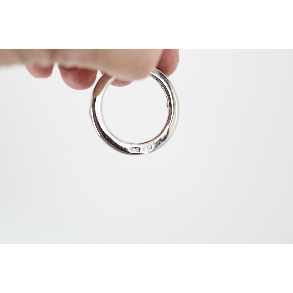 Nine West black Silvertone Hoop Earrings Silver Tone Vintage Pierced 94100 - Picture 4 of 4